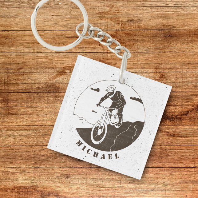 Extreme Mountain Biking Cycling Sport Cyclist Name Key Ring (Creator Uploaded)