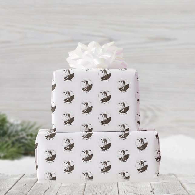 Extreme Mountain Biking Cycling Sport Cyclist Name Wrapping Paper (Creator Uploaded)