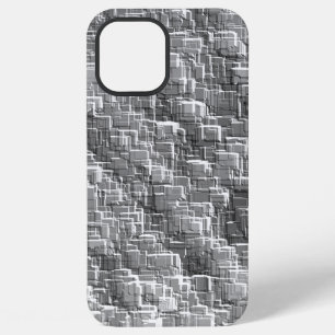 Extreme overlay mess of grey embossed squares iPhone 12 pro max case