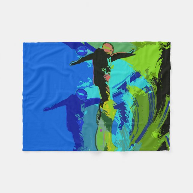 Extreme Riding- Snowboarders  Fleece Blanket (Front (Horizontal))