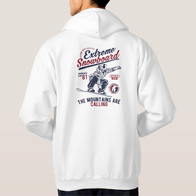 Extreme Snowboard, The Mountains are Calling Hoodie (Back)