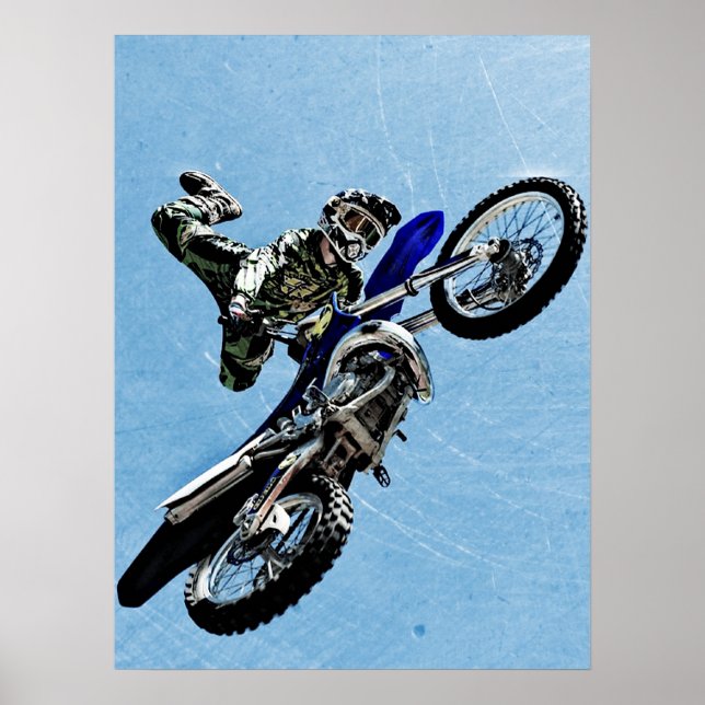 Extreme Sports Poster:Motocross Bike doing Tricks Poster (Front)