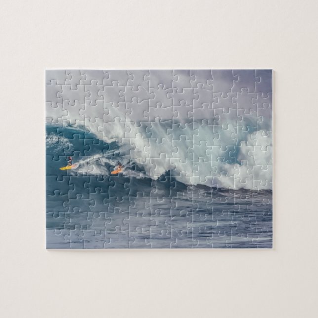 Extremely Difficult Ocean wave Surfers Jigsaw Puzzle (Horizontal)