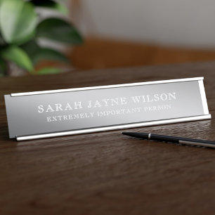 Extremely Important Silver Desk Name Plate