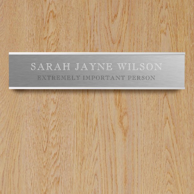 Extremely Important Silver Office Door Sign (Just add your name)