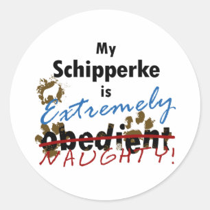 Extremely Naughty Schipperke Classic Round Sticker