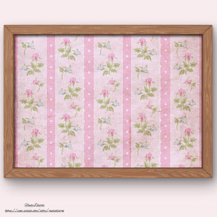 Extremely rustic and grunge Sweet pink floral Tissue Paper