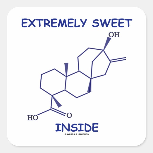 Extremely Sweet Inside (Steviol Molecule) Square Sticker (Front)