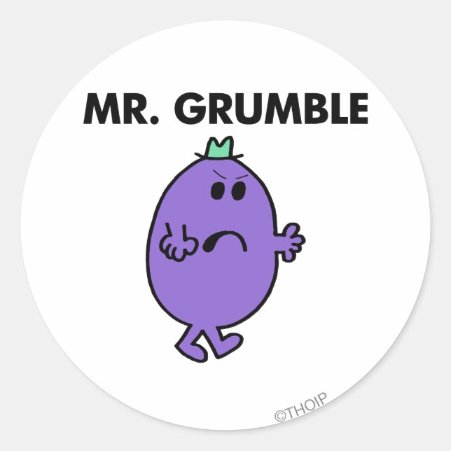 Extremely Unhappy Mr. Grumble Classic Round Sticker (Front)