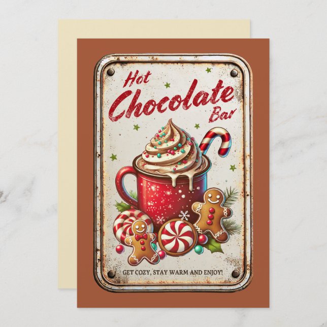 Extremly rustic hot chocolate bar Cool Christmas Holiday Card (Front/Back)
