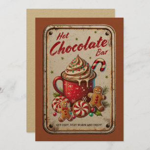Extremly rustic hot chocolate bar Cool Christmas Holiday Card