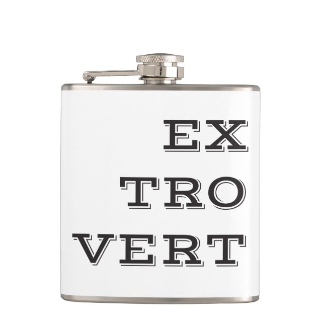 Extrovert Wrapped Vinyl Flask (Front)