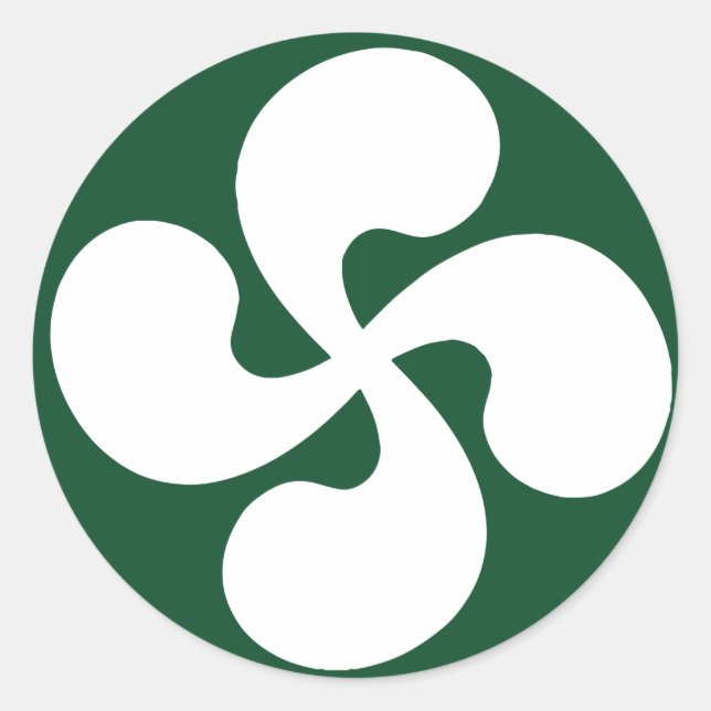 Extruded Basque Cross Classic Round Sticker (Front)