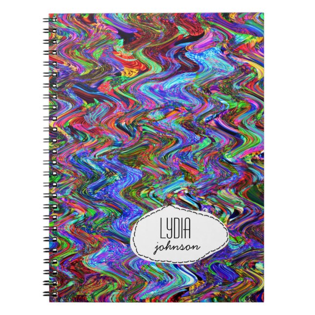 Exuberant Customised Colour Zigzag Abstract Notebook (Front)