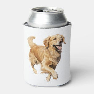 Exuberant Golden Retriever Playtime - Dynamic Dog  Can Cooler