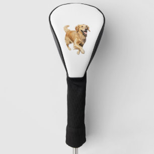 Exuberant Golden Retriever Playtime - Dynamic Dog Golf Head Cover