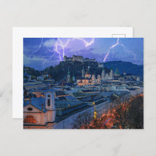 Exultant Entrance - Night Lightning Scenery Postcard