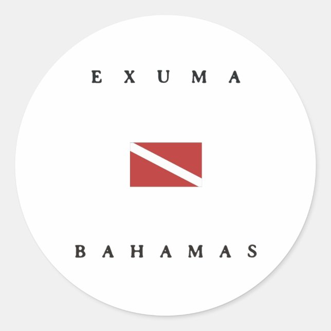 Exuma Bahamas Scuba Dive Flag Classic Round Sticker (Front)