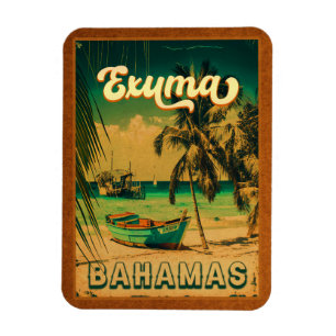 Exuma Bahamas Vintage Beach Souvenirs Magnet
