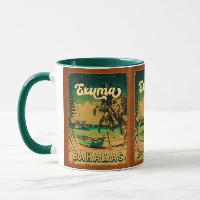 Exuma Bahamas Vintage Beach Souvenirs Mug (Left)