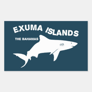 Exuma Islands - Bahamas Shark Diving Rectangular Sticker