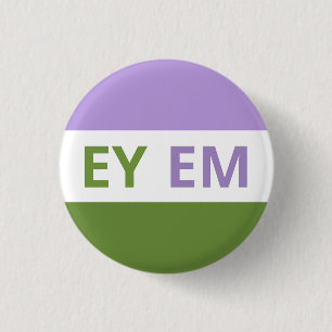 Ey/Em Pronouns Genderqueer Flag Badge
