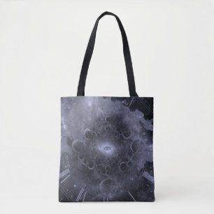 Eye and clock face tote bag