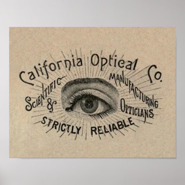 Eye Antique Advertising Optical Poster (Front)