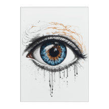 Eye Art in Ink and Warm Tones