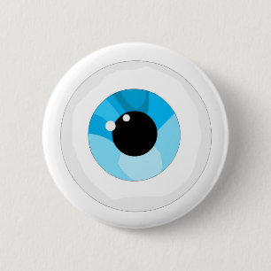 Eye ball 6 cm round badge