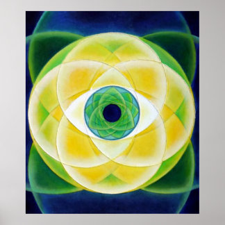 Eye blue green petals poster