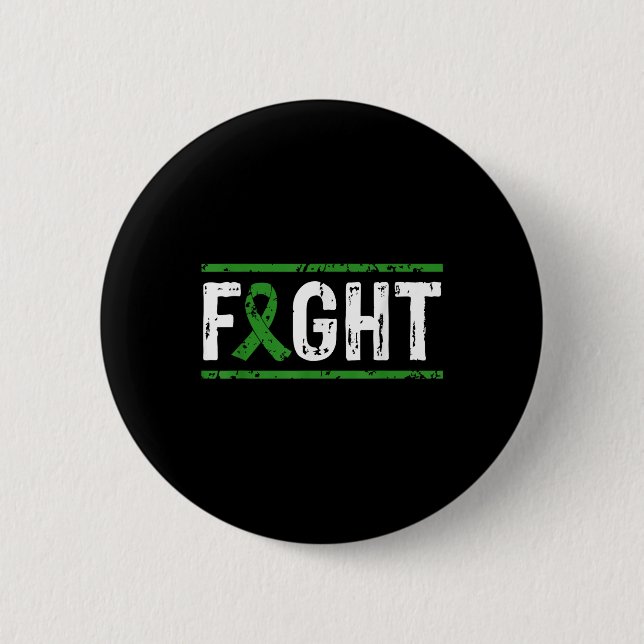 Eye Cancer Awareness Fight Cancer Green Ribbon  6 Cm Round Badge (Front)