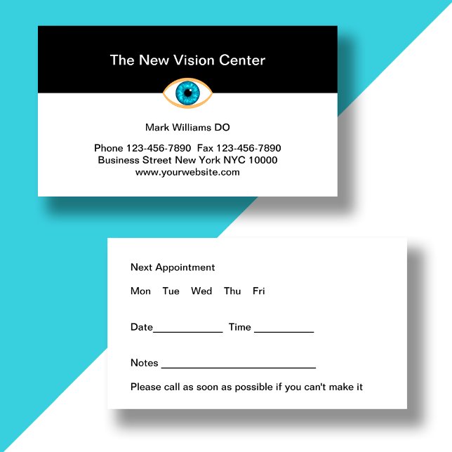 Eye Care Doctor Appointment Business Cards (Creator Uploaded)