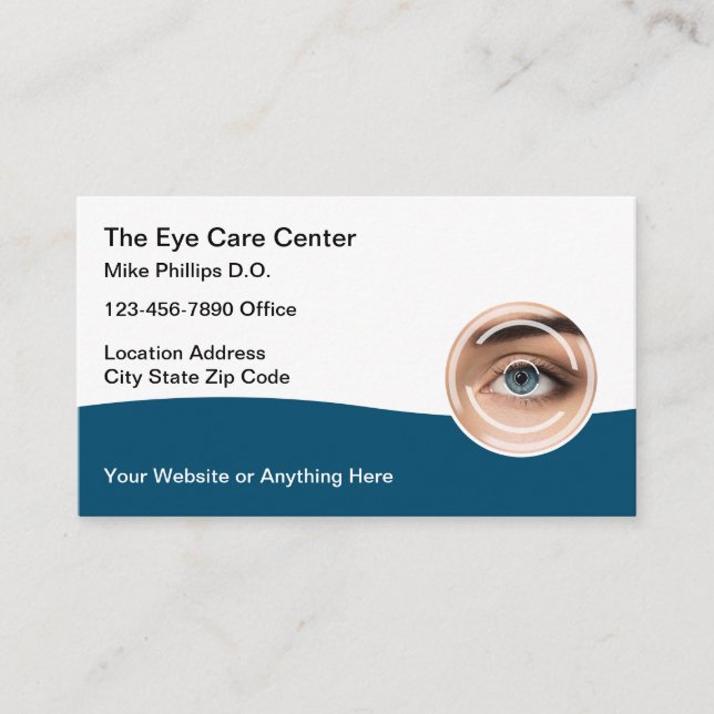 Eye Care Doctor Appointment Business Cards (Front)
