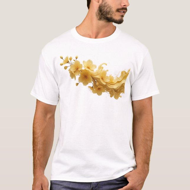 Eye-Catching ABSTRACT FLOWER Art T-Shirt (Front)