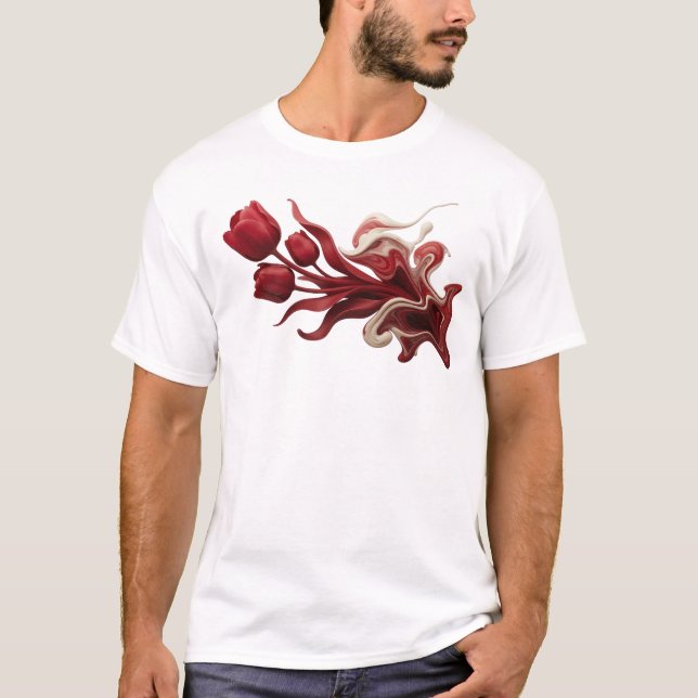 Eye-Catching ABSTRACT FLOWER Artwork Creation T-Shirt (Front)