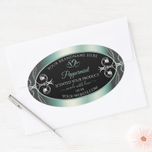 Eye Catching Black Mint Teal Product Labels Jewels