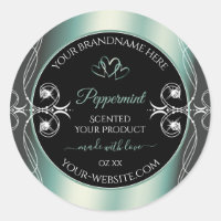Eye Catching Black Mint Teal Product Labels Jewels