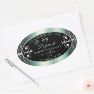 Eye Catching Black Mint Teal Product Labels Logo