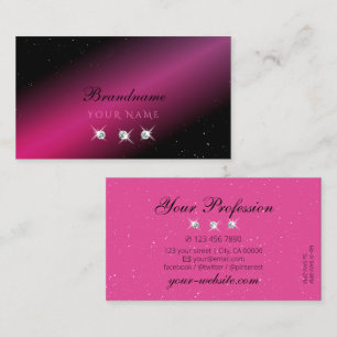 Eye Catching Black Pink Sparkle Diamonds Stylish Business Card