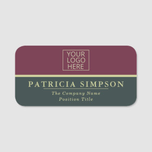 Eye-Catching Colour Blocks: Ruby Red & Hunter Gree Name Tag