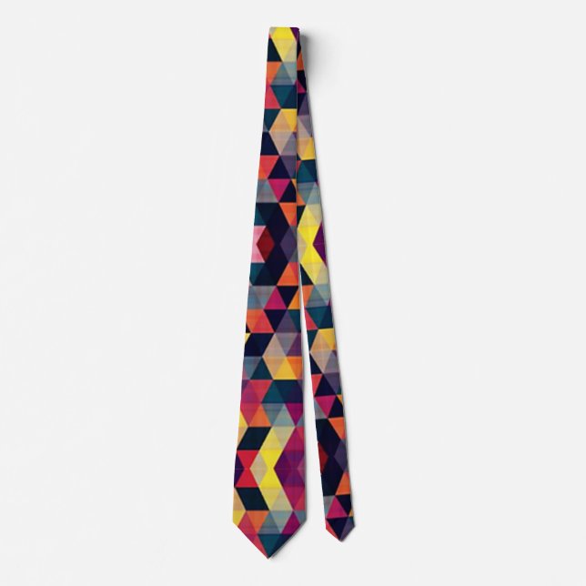 Eye Catching Colourful Fun Party Pattern Geometric Tie (Front)