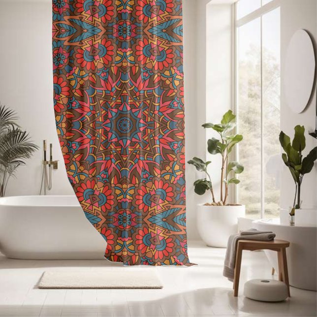 Eye-catching colourful mandala seamless pattern  shower curtain (Creator Uploaded)