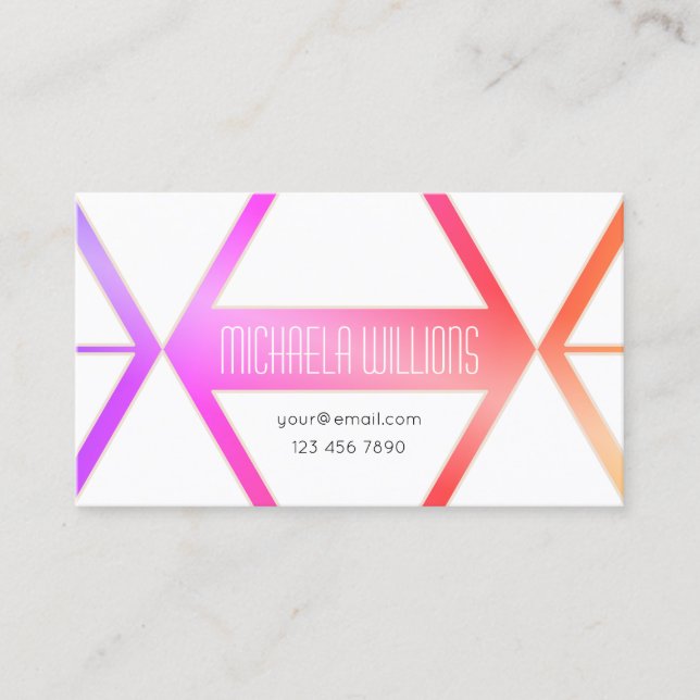 Eye Catching Colourful with White Geometric Modern Business Card (Front)