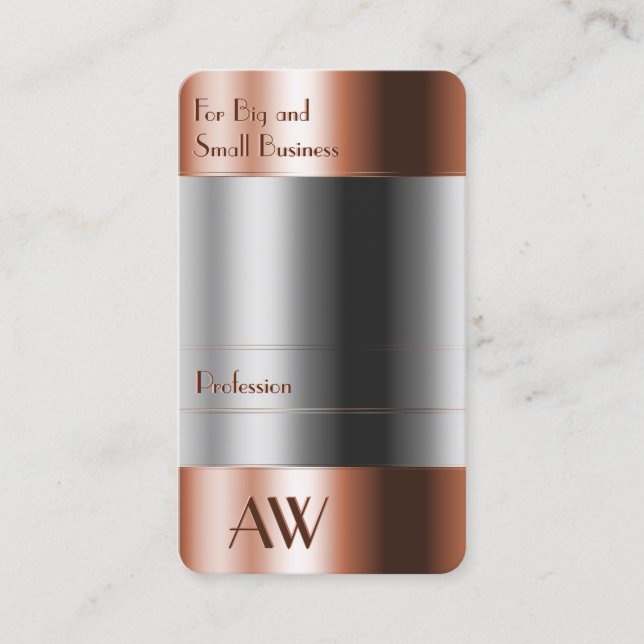 Eye Catching Copper Box Glass Optics with Monogram Business Card (Front)