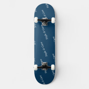 Eye Catching Custom Brand Name Text Pattern Navy Skateboard