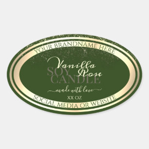 Eye Catching Dark Green Product Labels Gold Frame