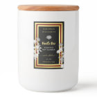 Eye Catching Floral Product Labels Black and Gold