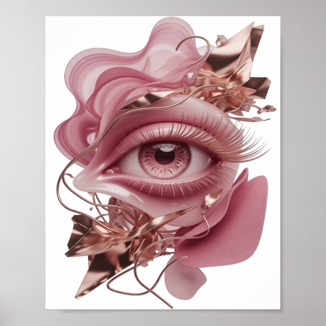 Eye-Catching Gold ABSTRACT ART Abstract Design Poster (Front)