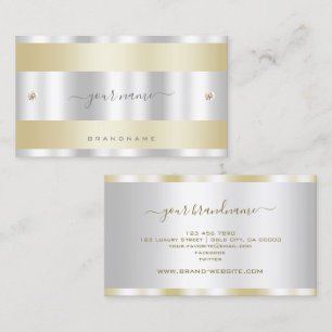 Eye Catching Gold and Silver with Faux Rhinestones Business Card